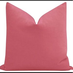 Little Design Company Rose Pink Linen 20” x 20” Pillow